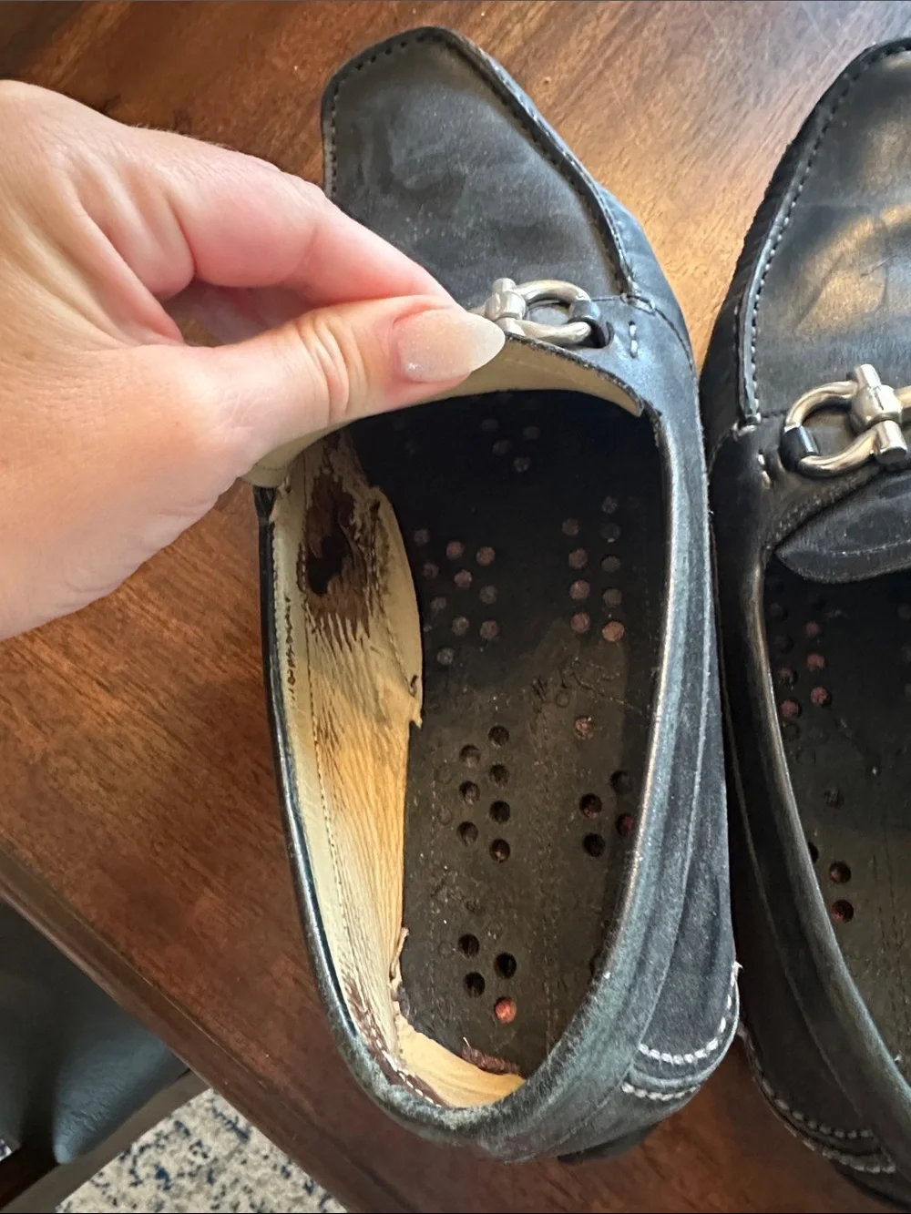 Salvatore Ferragamo Black Leather slip on Loafers